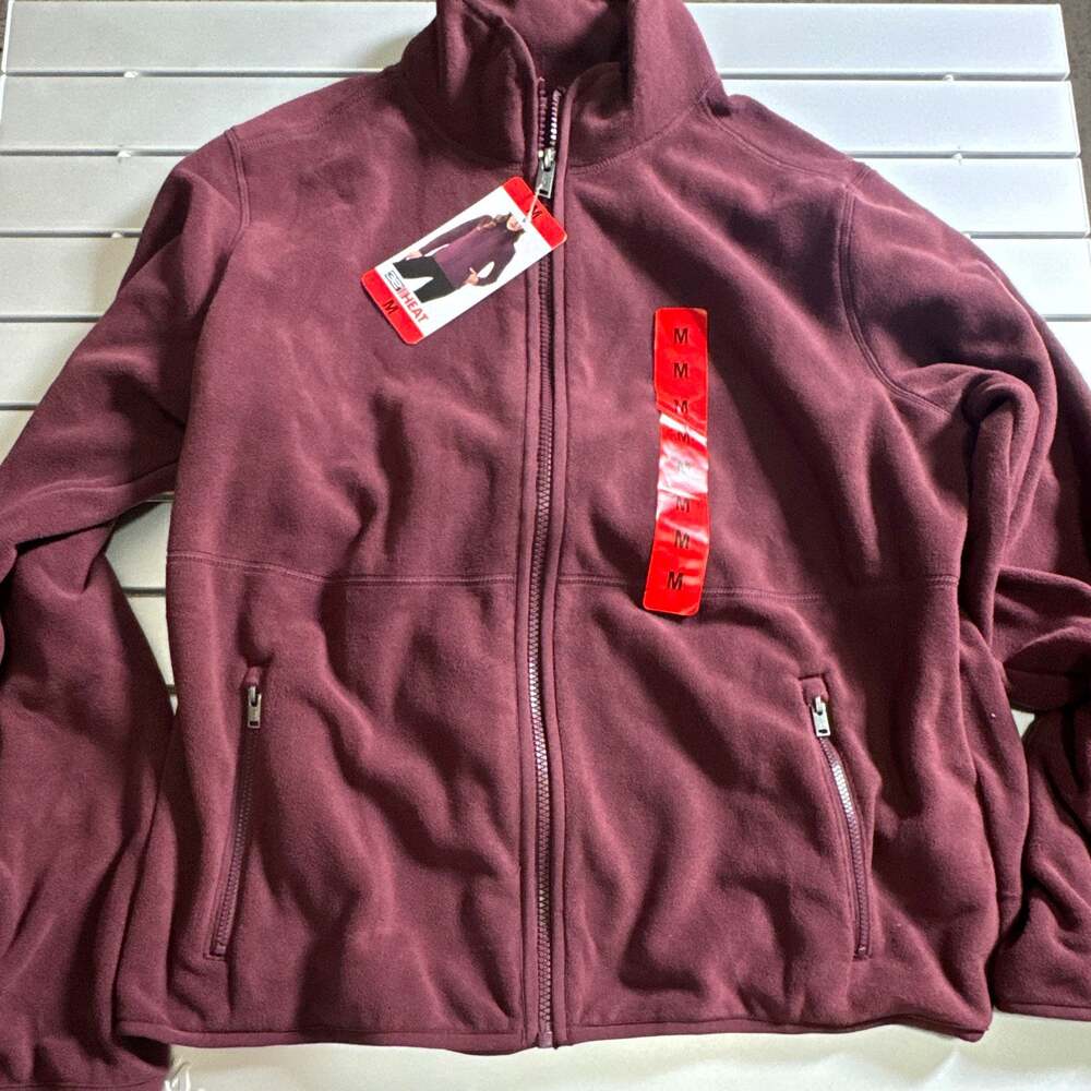 32 Degrees Heat Women’s Dark Red Fleece Jacket Full Zip w/ Pockets M